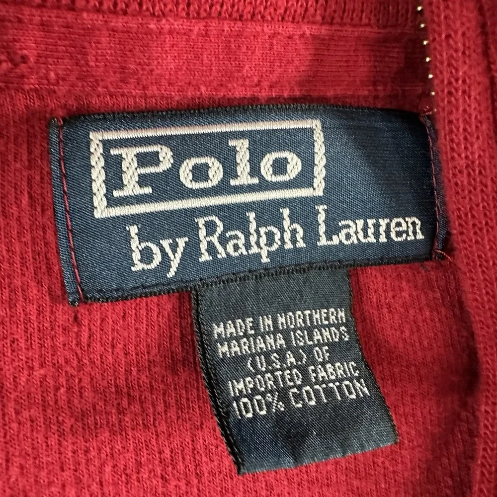 VINTAGE Polo Ralph‎ Lauren Quarter Zip Sweater Mens XXL 2x Red Sweater